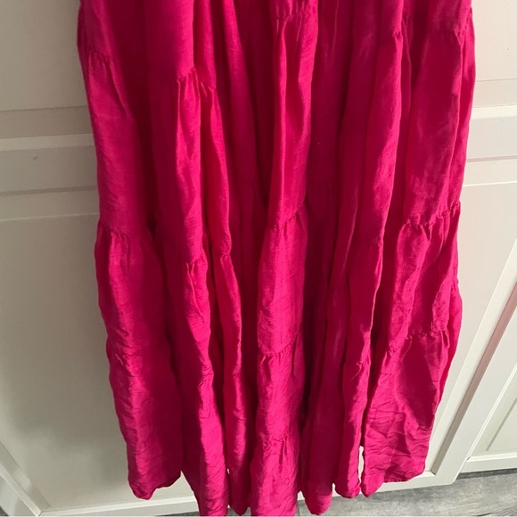 Anthropologie Let Me Be Magenta Pink Cutout Tiered Maxi Dress 3414 - Picture 7 of 12